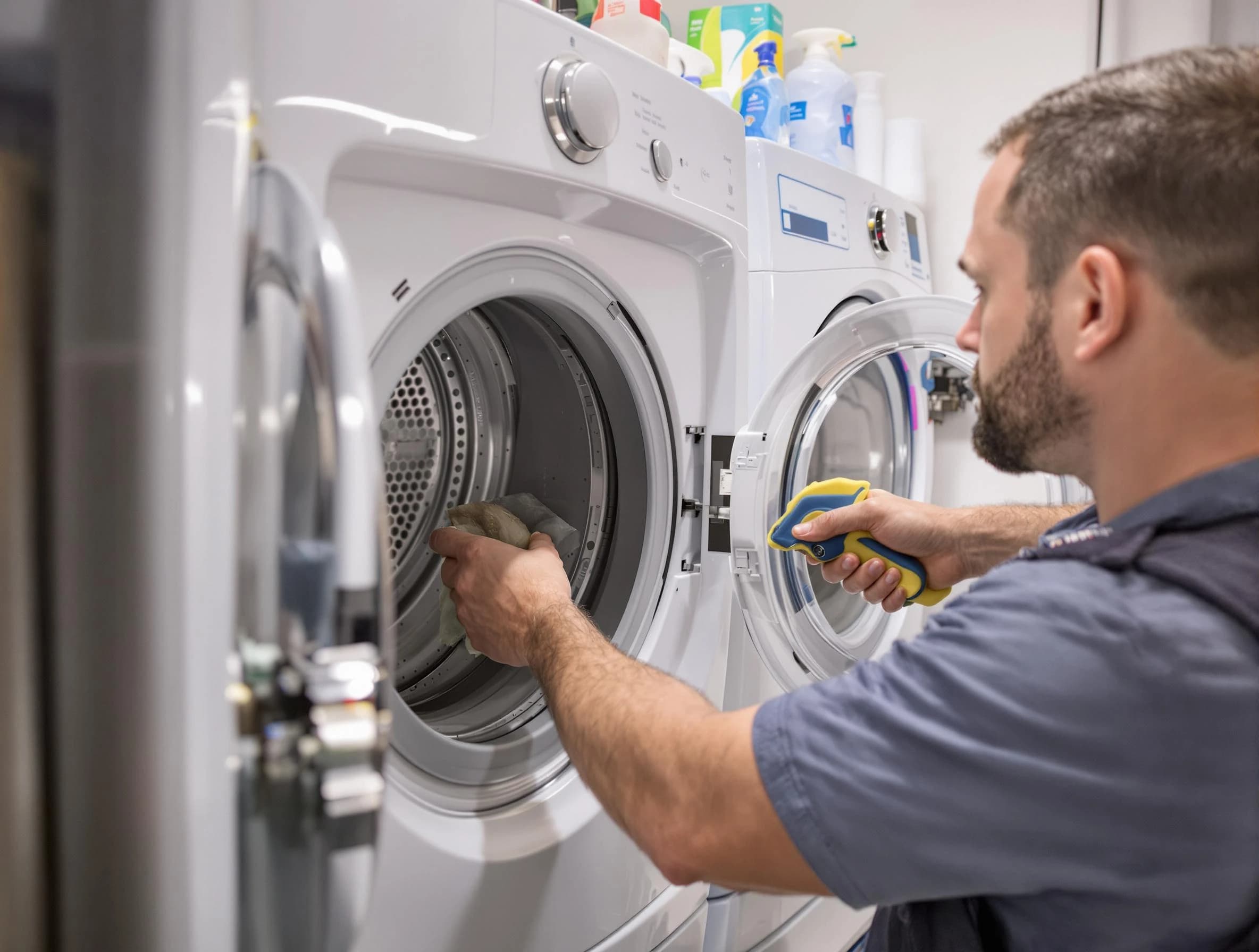 Youngtown Dryer Vent Cleaning specialist removing lint buildup from a dryer lint trap system in Youngtown