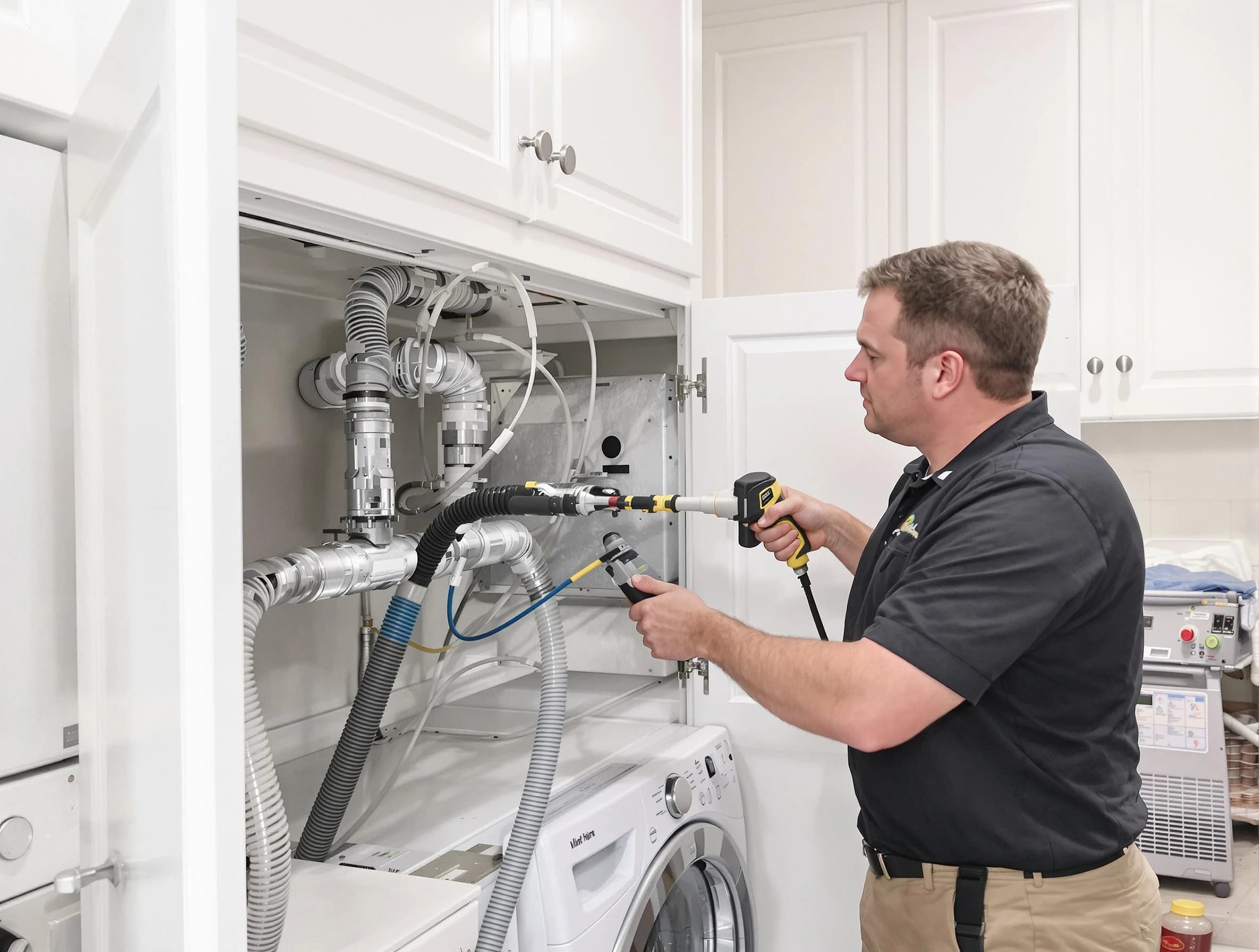 Youngtown Dryer Vent Cleaning professional removing severe blockage from a clogged dryer vent in Youngtown