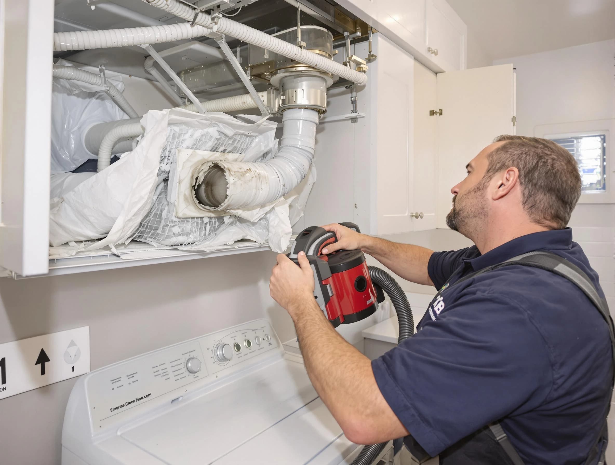 Youngtown Dryer Vent Cleaning technician performing professional exhaust vent cleaning at a residential property in Youngtown