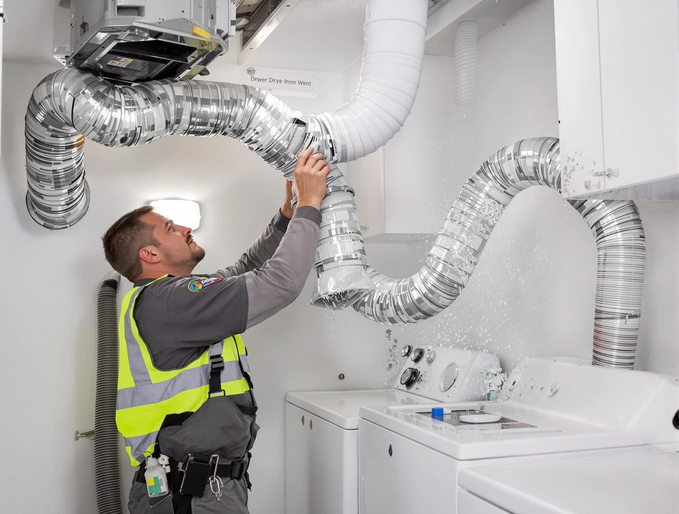Youngtown Dryer Vent Cleaning technician performing detailed dryer exhaust vent cleaning at a home in Youngtown
