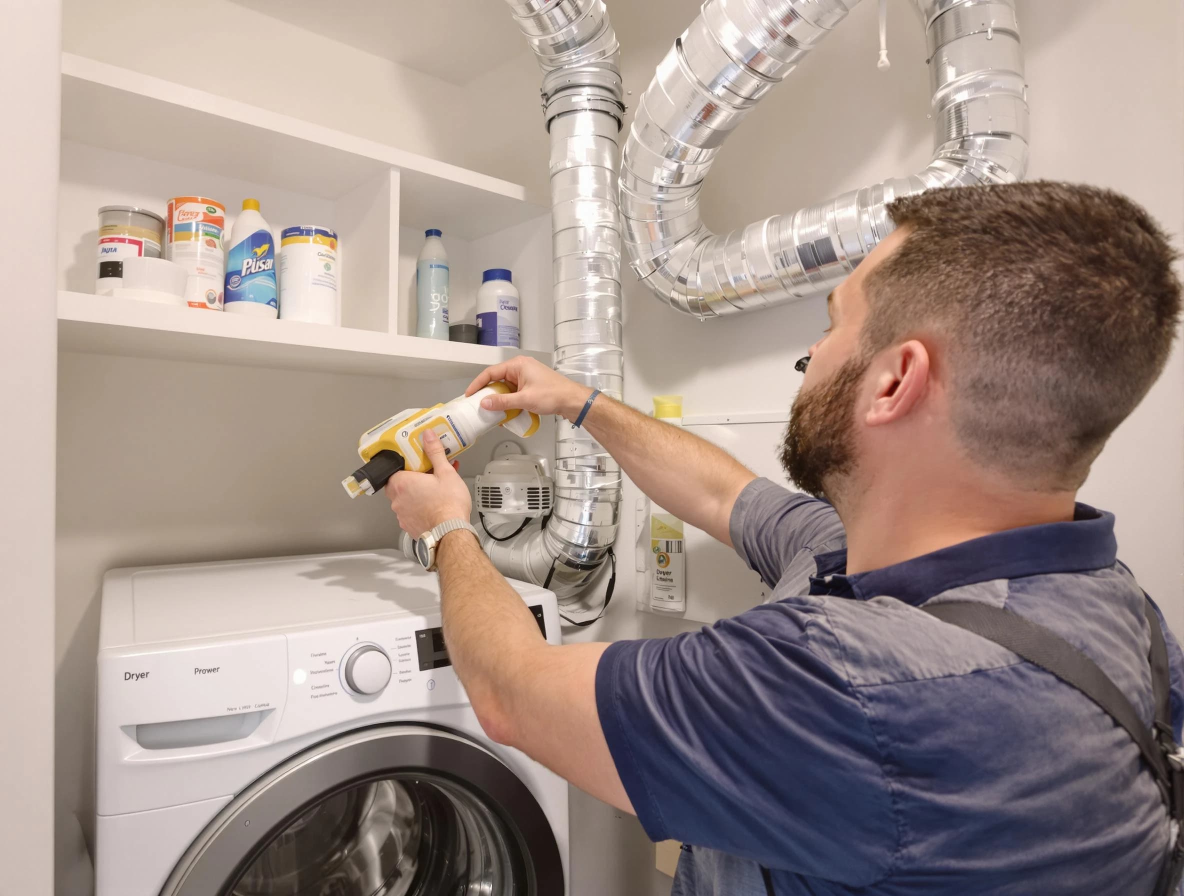 Youngtown Dryer Vent Cleaning technician performing dryer vent cleaning at a home in Youngtown