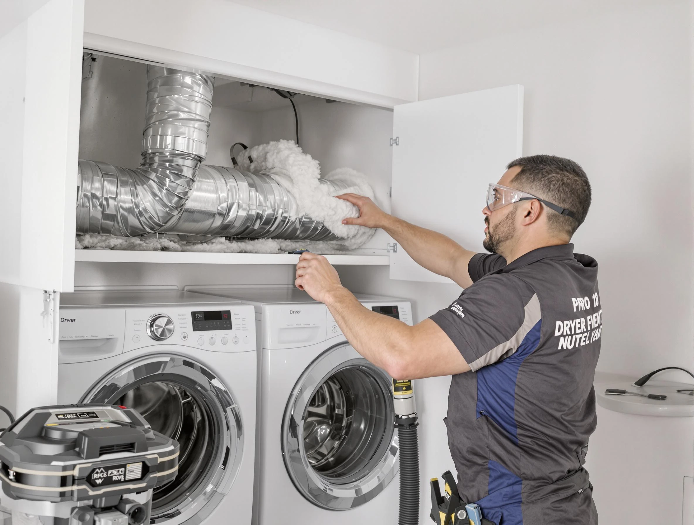 Youngtown Dryer Vent Cleaning certified technician performing specialized gas dryer vent cleaning in Youngtown